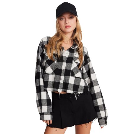 Black / White Steve Madden Sammi Women's Shirts | PH 1980FGV